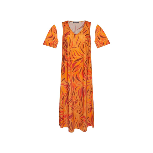 Elena Mirò Abito midi Abito Donna fantasia maniche rimovibili 46 - Francavilla Moda